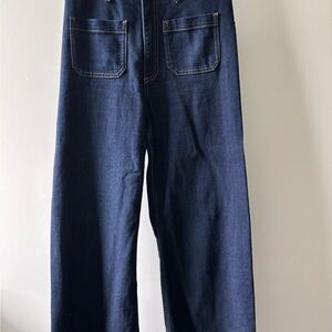 Zara Women’s  Dark Indigo Front Pocket Wide Leg Jeans